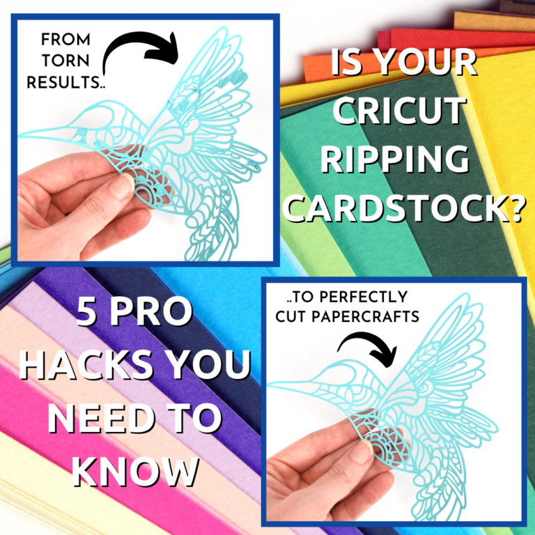 5 pro hacks to stop Cricut from ripping your cardstock when cutting SVG designs.