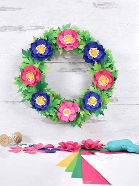 DIY Paper Flower Wreath with Cricut – Craft Box Girls