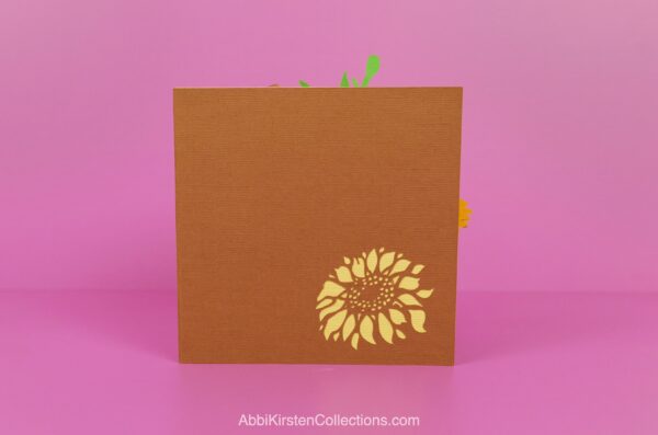 Sunflower pop up card with cardstock
