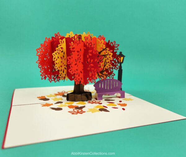 Fall tree pop up card design made with Cricut