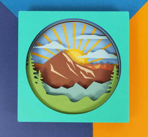 Rocky mountain range paper shadow box SVG and tutorial