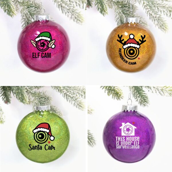 Santa and Elf cam ornaments