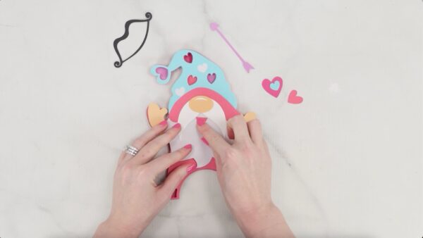 3D layered paper gnome craft for Valentine's Day