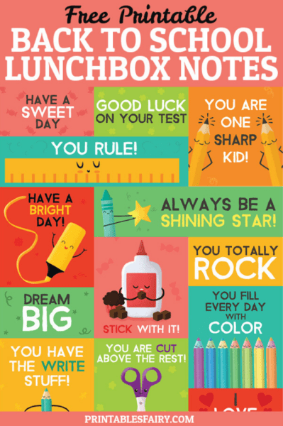 25 Free Printable Lunch Box Notes | Abbi Kirsten Collections