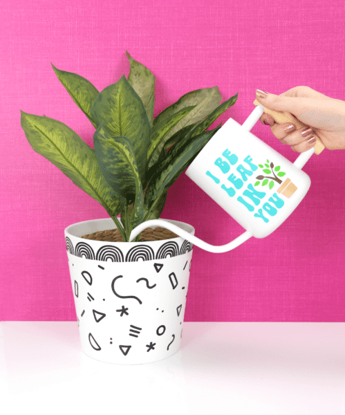 DIY flower pot with vinyl