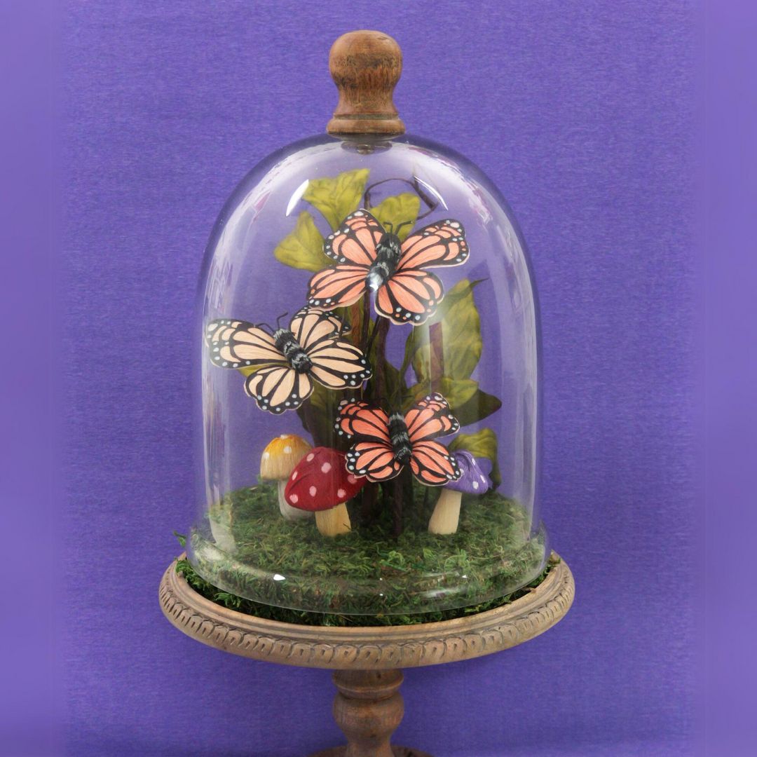 Crepe paper butterfly dome arrangement