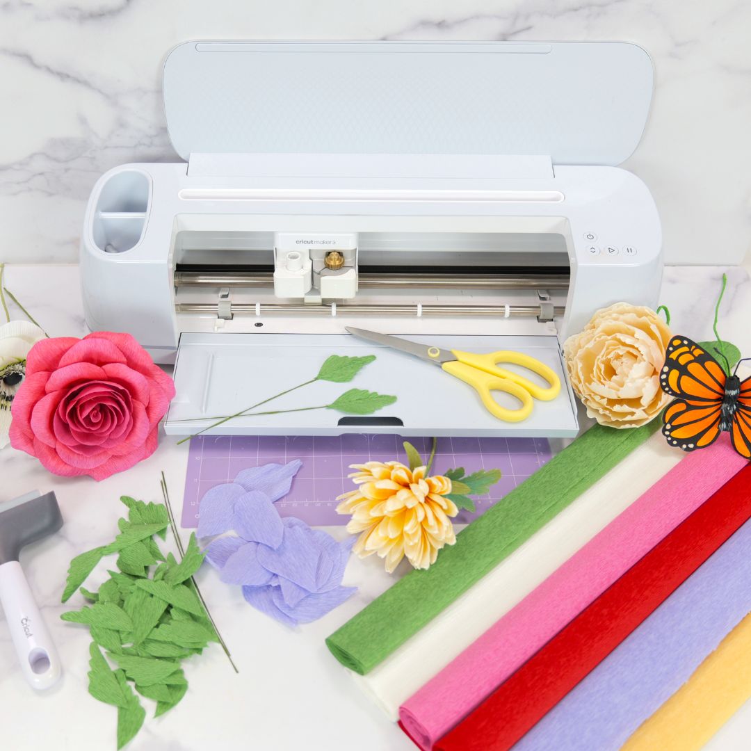 Cricut Maker machine that can cut crepe paper with a rotary blade