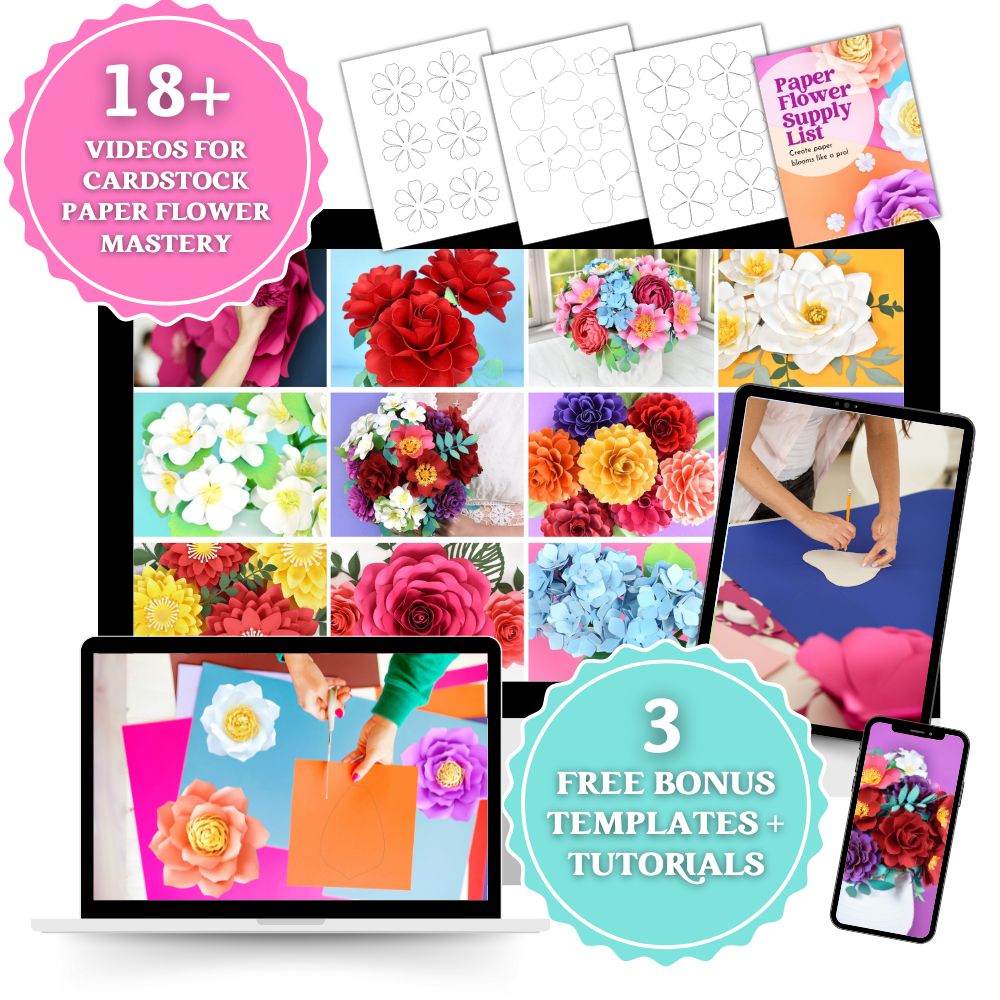 paper flower cardstock collection product mockup