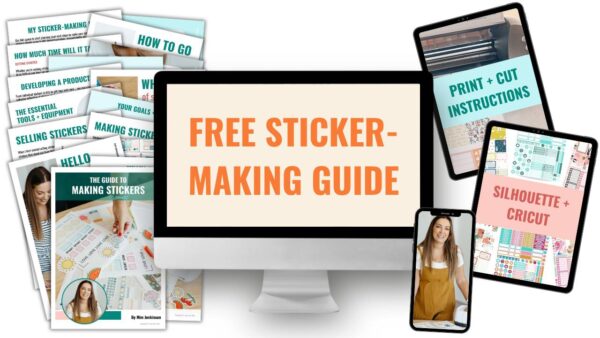 Free sticker making guide mockup