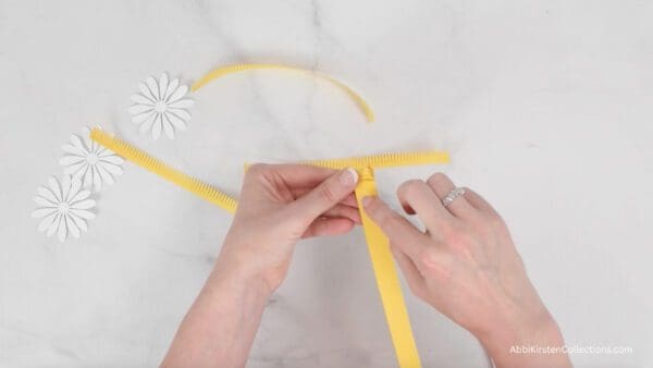 rolling up the daisy center strips by hand